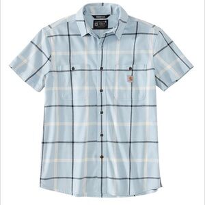 Carhartt Men's Light Blue Plaid Button Down Shirt 2XL